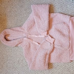 Fluffy dusty pink hoodie
